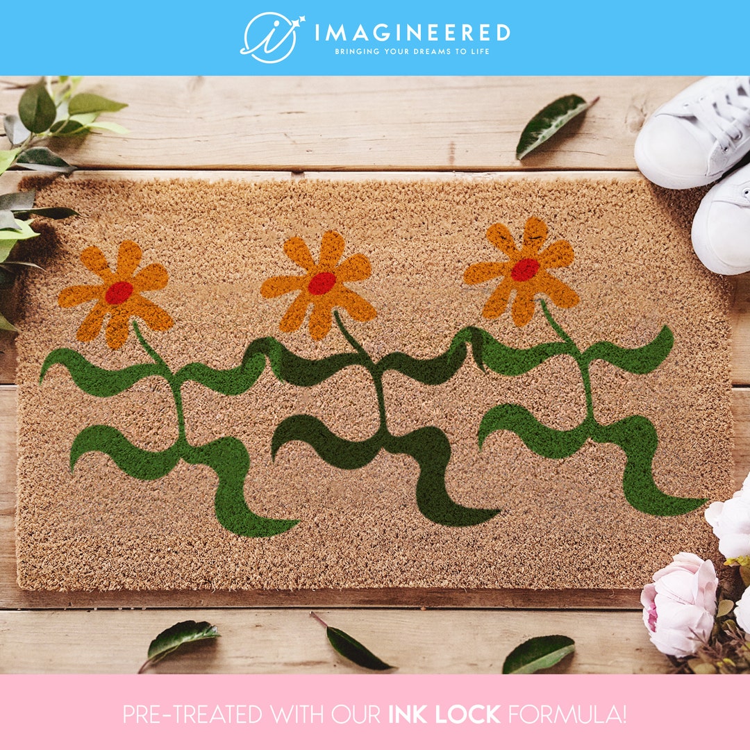 Dancing Flowers Doormat, Chic Floral Dancer Doormat, Vintage-Inspired Dancing Floral Doormat, Whimsical Touch to Your Doorstep