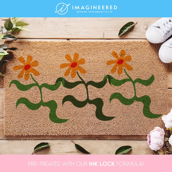 Dancing Flowers Doormat, Chic Floral Dancer Doormat, Vintage-Inspired Dancing Floral Doormat, Whimsical Touch to Your Doorstep