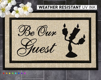 Personalized 'Be Our Guest' Disney Doormat - Custom Rug for a Warm Welcome!