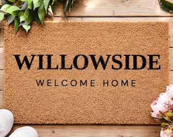 Paillasson en fibre de coco personnalisé, tapis de porte sur mesure pour la décoration intérieure - Cadeau de pendaison de crémaillère, cadeaux personnalisés