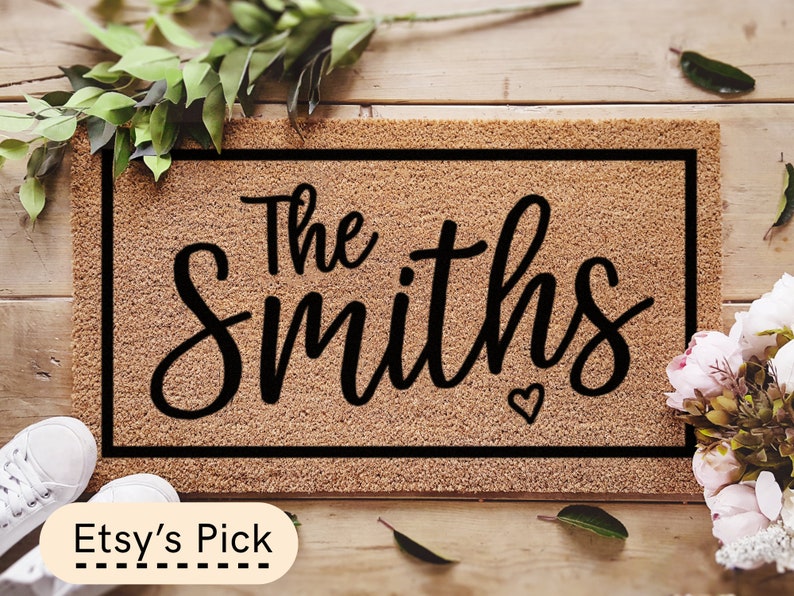 Personalized Doormat / Custom Doormat / Housewarming Gift / Family Name Doormat / Wedding Gift / Closing Realtor Gift / Monogram Rug 