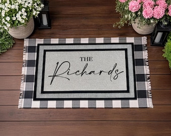 Custom Family Porch Door Mat, Hard Wearing Personalised Rug
