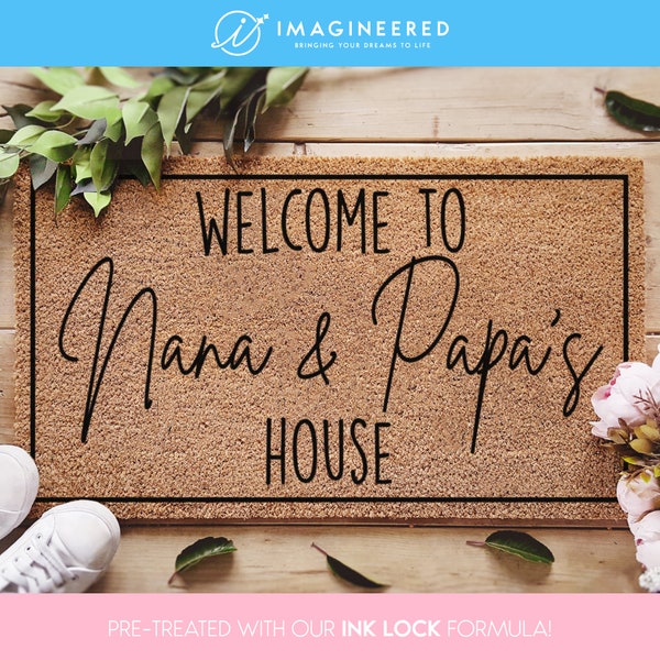 Papa's House Doormat, Welcome to Nana and Papa's House Doormat, Custom Grandparents Doormat, Personalized Grandparents Gifts Door Mat