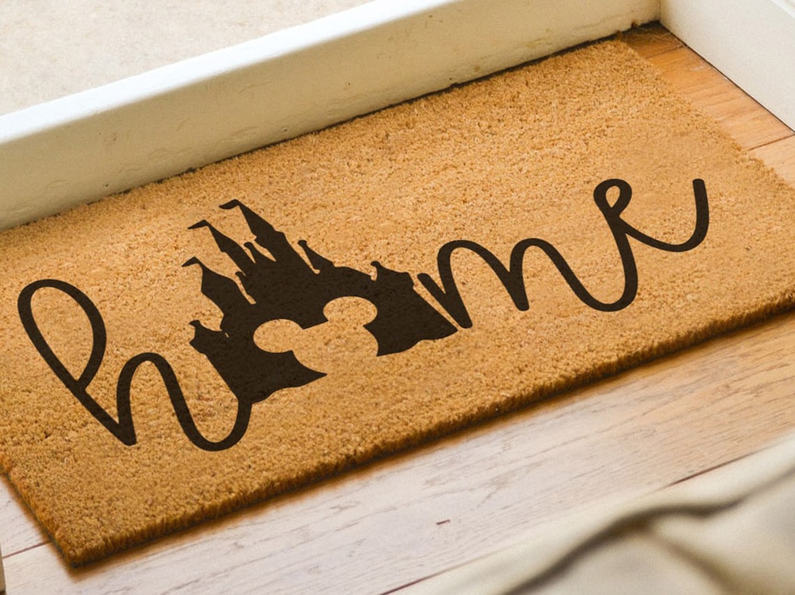 Disney Home Doormat With Castle Disneyland Disneyworld Etsy UK