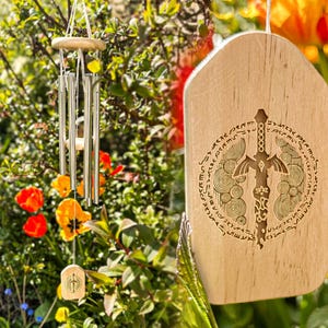 Custom Master Sword Emblem Zelda Wind Chime | Tears Of The Kingdom Master Sword | Zonai Script | Personalised Zelda Wind Chime | Unique Gift