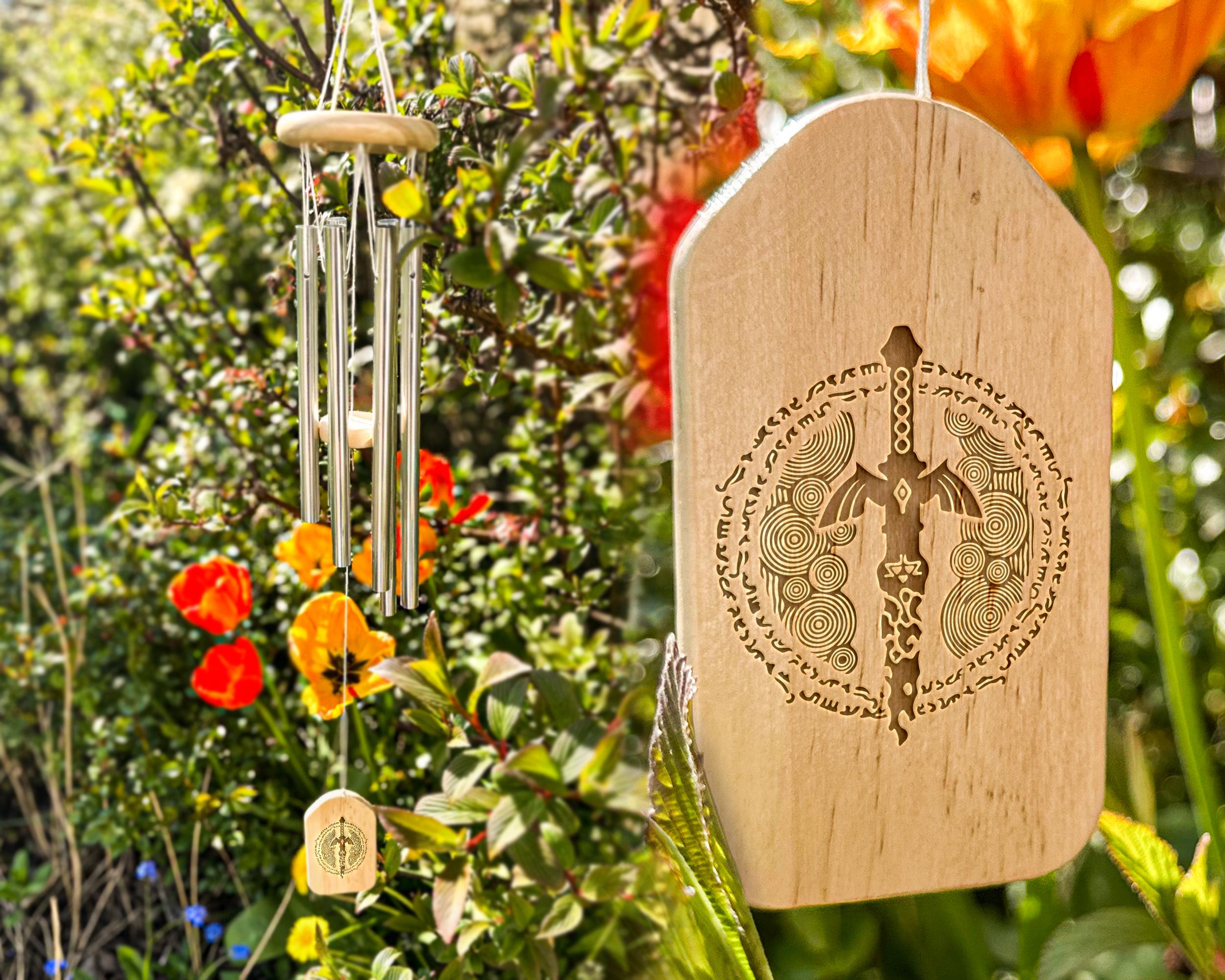 Custom Master Sword Emblem Zelda Wind Chime | Tears of the Kingdom Custom Master Sword Emblem Zelda Wind Chime | Tears of the Kingdom