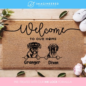 Customized Dog Doormat - Welcome to Your Dogs&#39; Home - Personalized Dog Lover&#39;s Doormat - Welcome Mat for Dog Owners - Custom Dog Mat