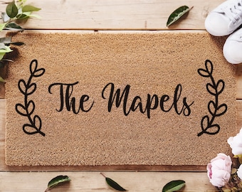 Custom Family Name Door Mat - Personalized Doormat - Customized Welcome Mat - Housewarming Gift - Cute