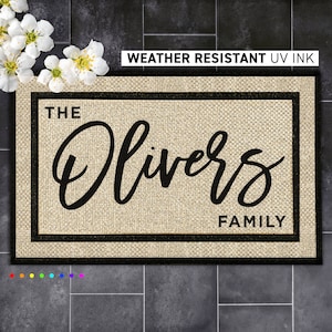 Custom Family Name Doormat - Personalized Outdoor Rug for a Warm Welcome