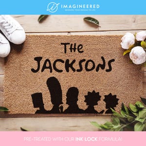 Custom Simpsons Family Name Doormat - Personalized Welcome Mat for Your Front Door!