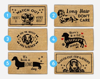 Custom Dog Door Mat - Dog Decorative Mat - Dachshund Doormat - Dog Mom Gift - Dog Mum Gift - Wiener Doormat - Dog Lover Gifts - Sausage Dog