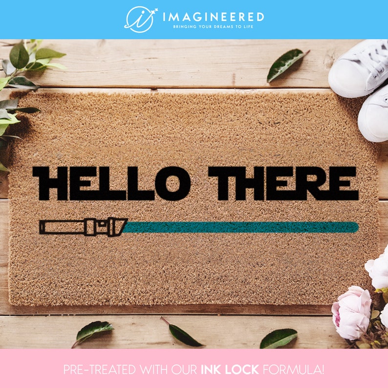 a door mat with the words hello there on it