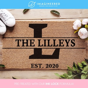 Monogram Doormat - Last Name Door Mat - Personalized Surname Doormat - Housewarming Gift - Custom Doormat - Closing Gift - Wedding Gift