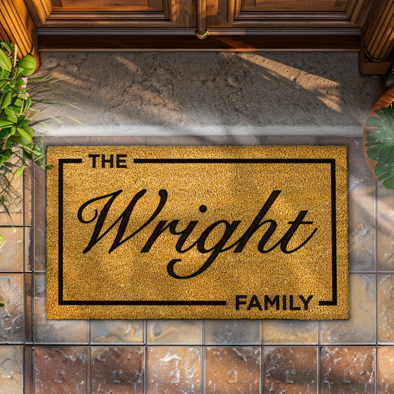 New Home Gift - Personalized Custom Doormat - Personalized Gift - Welcome Door Mat - Established Date Custom Door Mat With Family Name