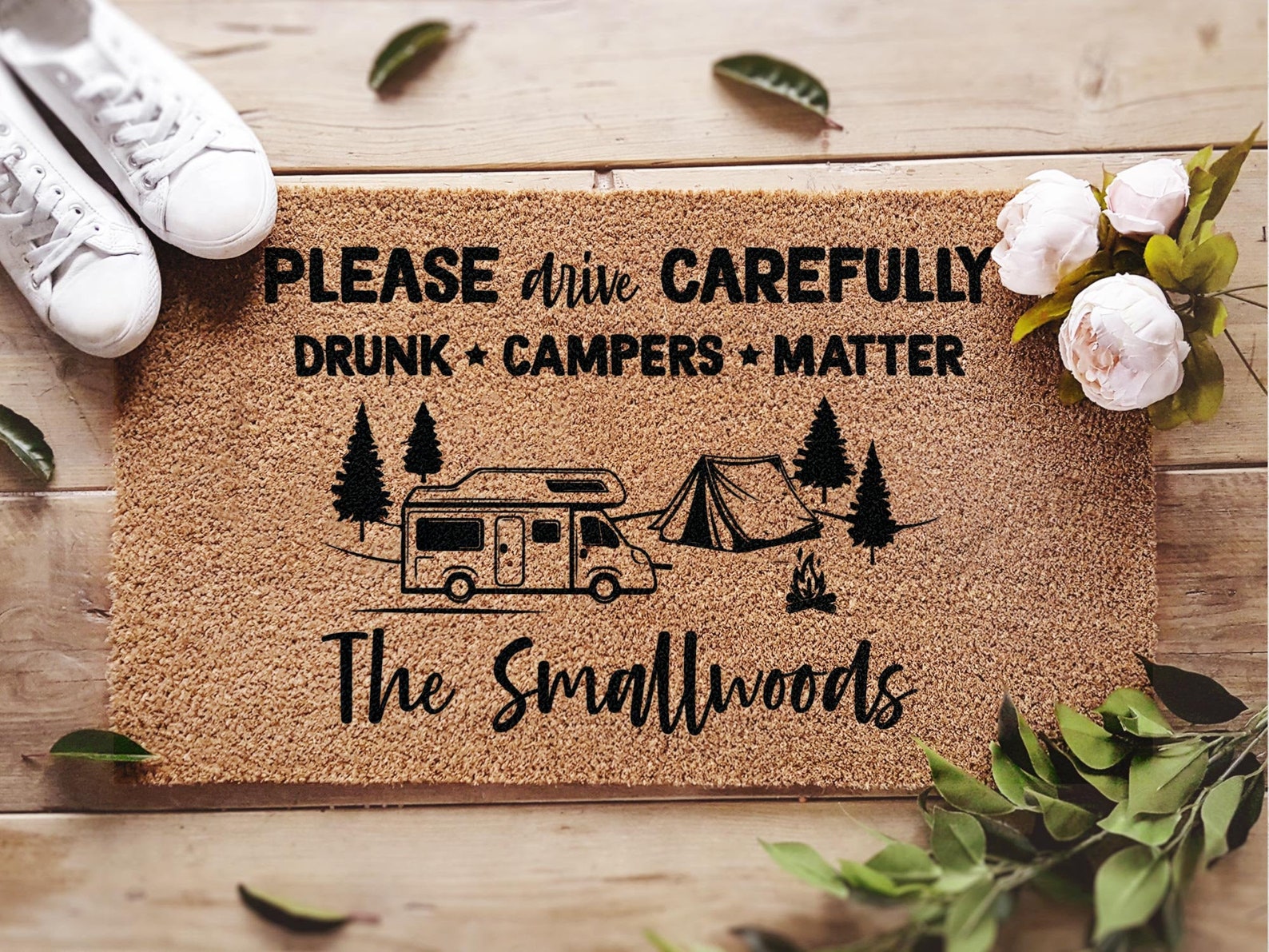 Camping RV Door Mat Campervan Gift Personalized Doormat Etsy