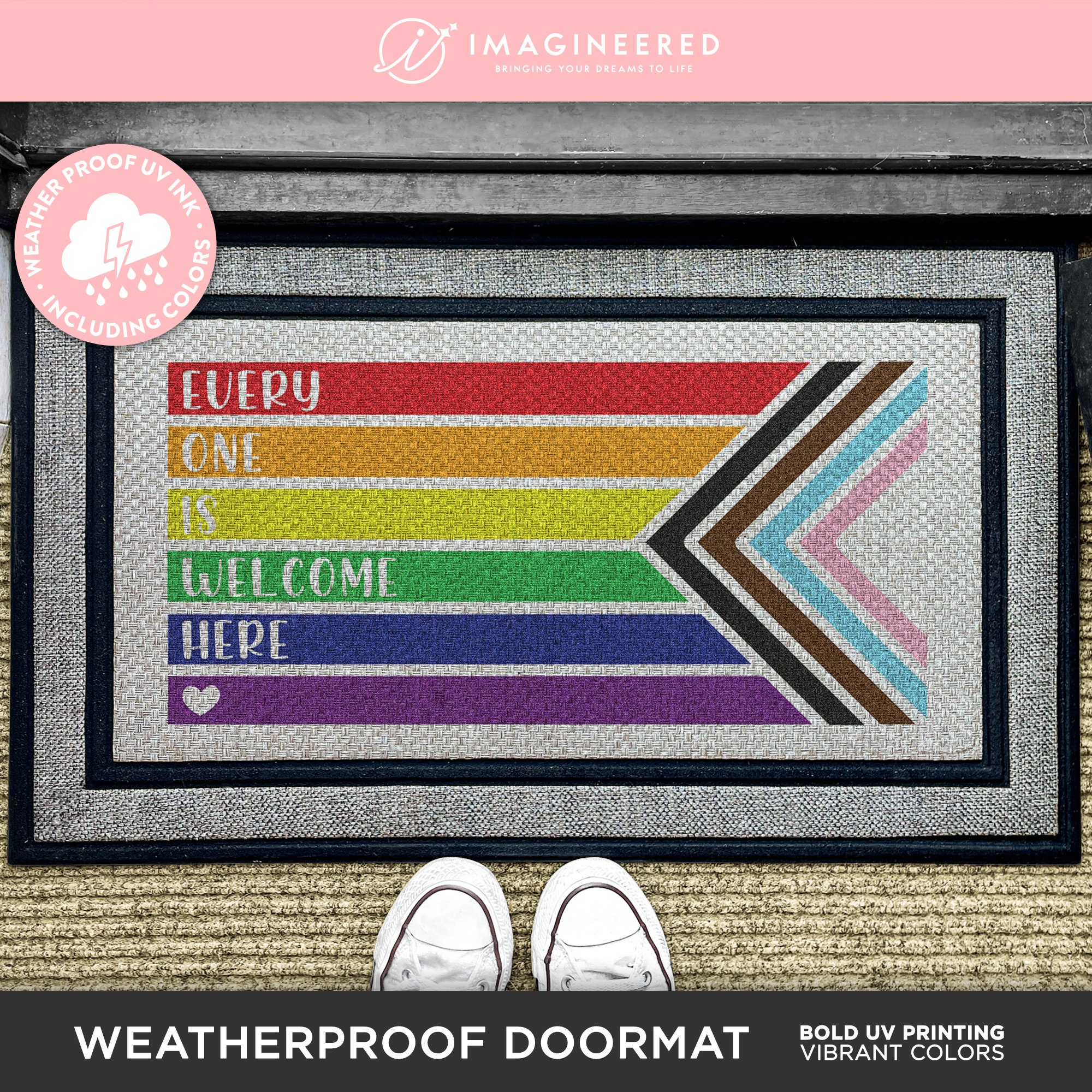 Gift For Pride Month - Everyone Is Welcome Here - Gifts For Gays - Welcome Mat - LGBT Community gifts - Happy Pride Month - Custom Doormat