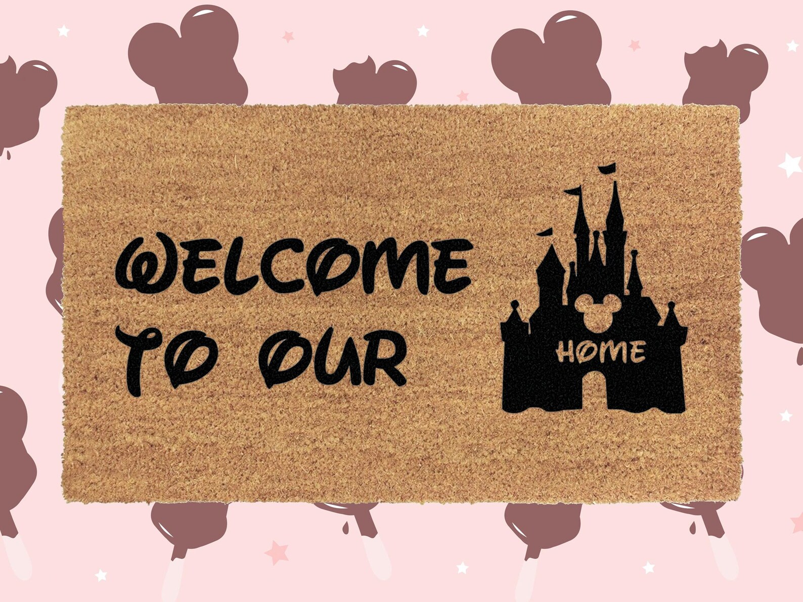 Disney to Our Home Doormat Disney Castle Mickey Etsy