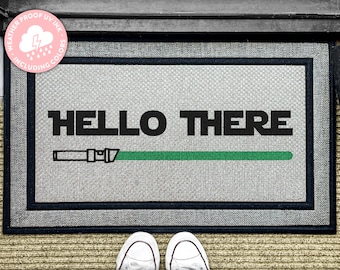 Starwars Outdoor Rug - Hello There - Obi Wan Kenobi - SW Outdoor Door Mat - Star Wars Gift - Star Wars Lightsaber - Star Wars Decor