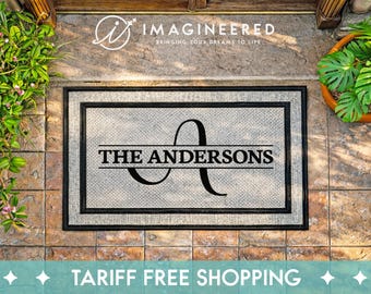 Custom Last Name Doormat, Weatherproof Family Welcome Mat