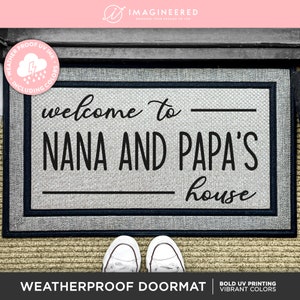 Gift For Grand Parents - Personalized Outdoor Rug - Washable Custom Rug - Personalized Door Mat - Gifts For Them - Front Door Welcome Mat
