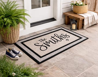 Felpudo personalizado - Alfombra a medida - Alfombra personalizada para exteriores - Regalo de inauguración de casa - Regalo para agente inmobiliario - Casa nueva - Alfombra lavable personalizada
