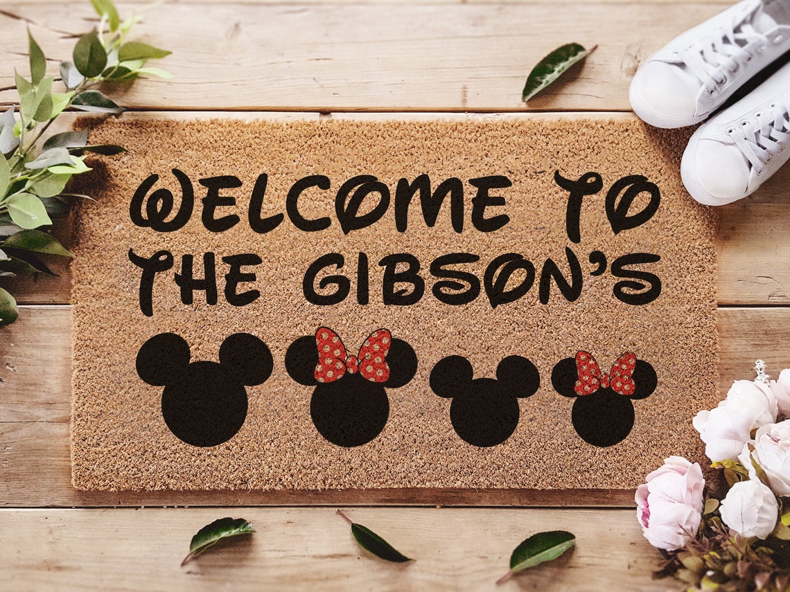 Disney Doormat Family Name Doormat Disney Door Mats Etsy UK