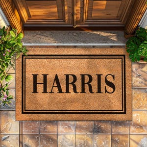 Custom Door Mat With Family Name - Custom Rug Front Door Mat - Personalized Doormat With Anti-Slip Backing - Personalized Rug - 3 Sizes
