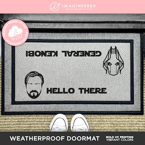 Star Wars Outdoor Rug - Hello There General Kenobi - Disney & Star Wars Lovers - Personalized Welcome Door Mat - Outdoor Custom Washable Rug