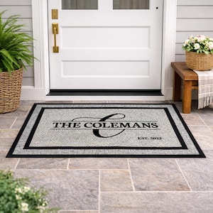 Welcome Doormat - Personalized Door Mat - Outdoor Personalized Rug - Outdoor Family Rug - Washable Custom Rug - New Home Decor - Rugs