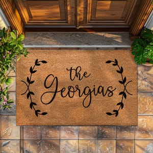 Boho Custom Doormat - Handmade Entryway Door Mat - Housewarming Gift - Farmhouse Welcome Doormat - Cute Rustic Doormat - Custom Door Mat