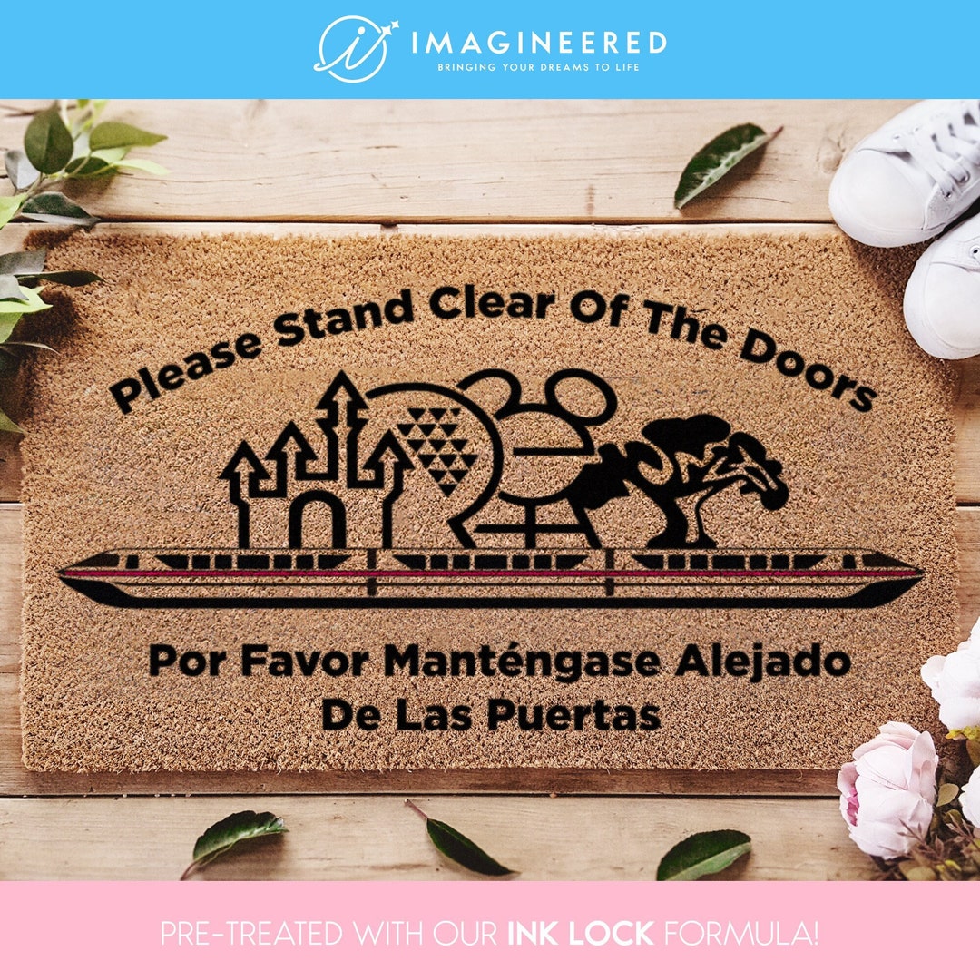 Coloured Monorail Doormat Custom Coir Mat Please Stand Clear of