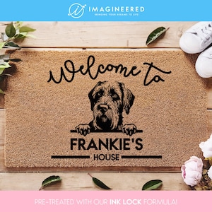 Dog Welcome Rug - Custom Welcome Rug - Custom Welcome Mat - Custom dog doormat - Personalized Family Gifts - Pet Owner Gift