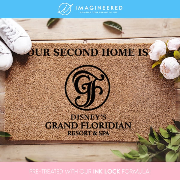 Our Second Home Is Grand Floridian Welcome Doormat - Disney Decor - Disney World - Coir Welcome Door Mat - Disney Lovers