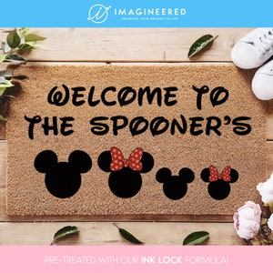 Disney Doormat -  Family Name Doormat - Disney Door Mats -  Disney Housewarming Gift - Disney Home Decor - Welcome Mat - Custom Doormat