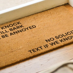 No Soliciting Text If We Know You - Do Not Knock The Dog Will Bark - Dog Lover Gift image 2