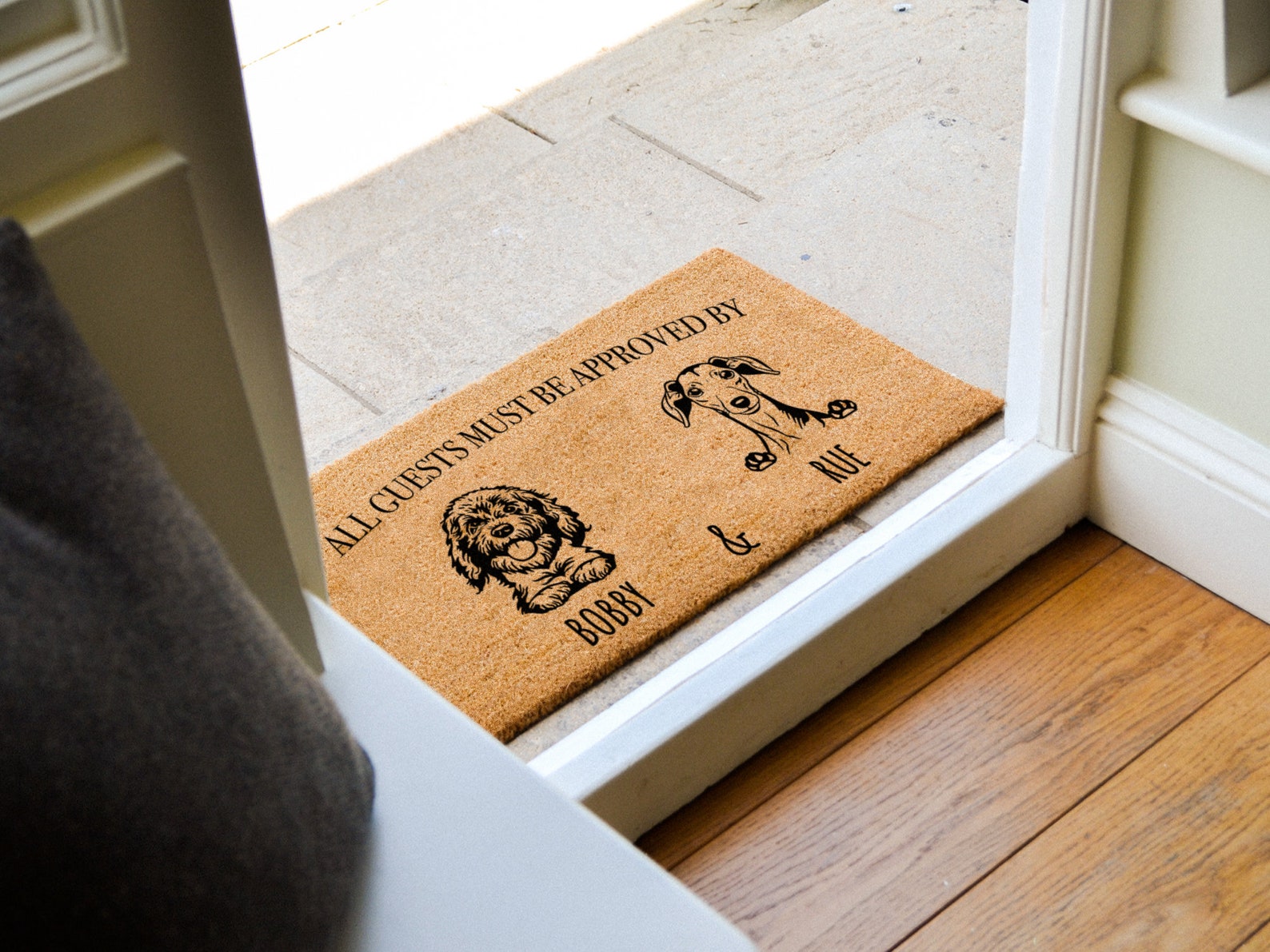 Dog Doormat  Funny Dog Gift  Welcome Rug  Closing Gift  image 1