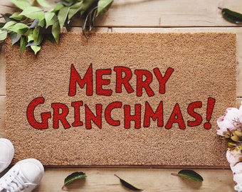 Merry Grinchmas - The Grinch Doormat - Funny Christmas Doormat - Grinch Gift - Christmas Rug - Funny Porch Decor - Christmas Porch Decor