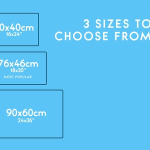 Pu&ograve; includere: Sono mostrati tre diversi formati di stampe su tela. Le dimensioni sono 16x24 pollici, 18x30 pollici e 24x36 pollici. La dimensione 18x30 pollici &egrave; etichettata come "Most Popular".