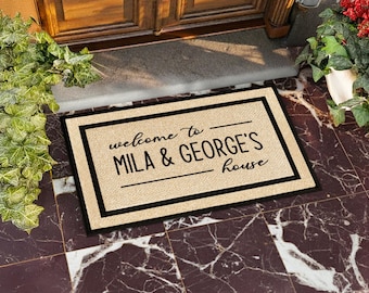 Customized Nana and Papa's Doormat - Personalized Welcome Mat for Grandparents