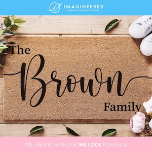 Family Surname Rug - Custom Doormat - Housewarming Welcome Mat - Doormat Personalized - New Home Gift - Closing Gift - Porch Decor