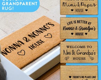 Grandma Gift, Grandparent Gift Doormat, Personalized Grandparent House Gift, Door Mat Custom, Custom Grandparents Doormat, Mothers Day