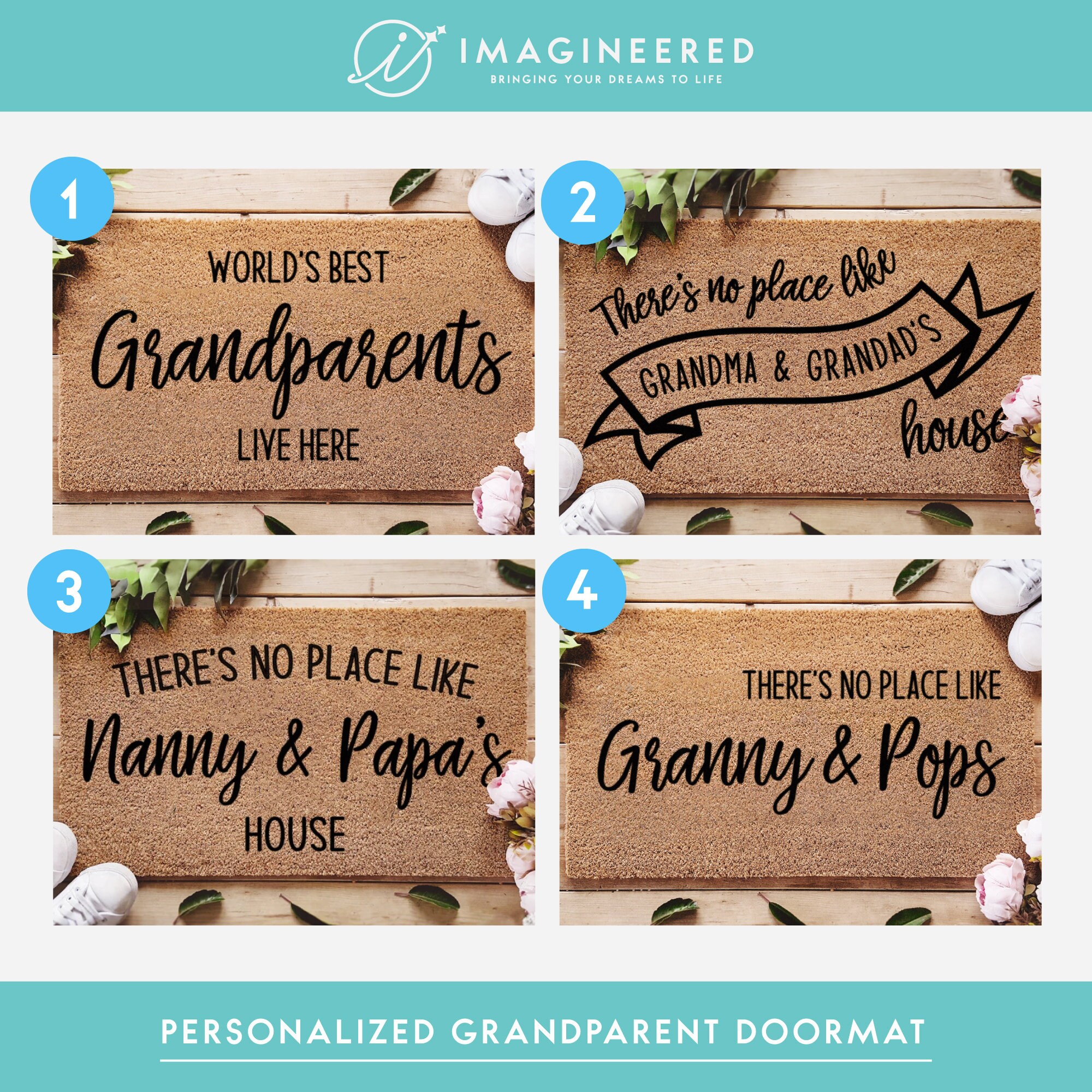  Customizable Grandparent's Day Gift for Grandparents, Nana and  Papa's House, Grandpa Grandma Doormat, Nanny, Nana