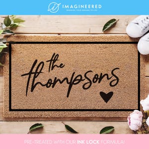 Paillasson personnalisé - cadeau de pendaison de crémaillère - cadeau de clôture - paillasson de bienvenue - cadeau de mariage - cadeau pour la maison neuve - paillasson personnalisé - paillasson avant
