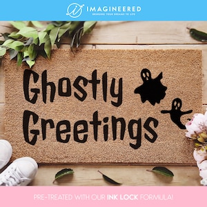 Geister Grüße Halloween Fußmatte - Herbst Dekor - Halloween Dekorationen - Halloween Dekor - Veranda Dekor - Lustige Fußmatte - Geist Fußmatte