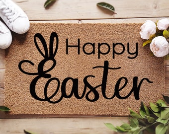 Happy Easter Door Mat - Easter Decor - Spring Door Mat- Customized Doormat - Spring Door Mat -  Happy Easter - Easter Doormat - Spring Mat