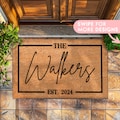 New Home Gift - Personalized Custom Doormat - Personalized Gift - Welcome Door Mat - Established Date Custom Door Mat With Family Name