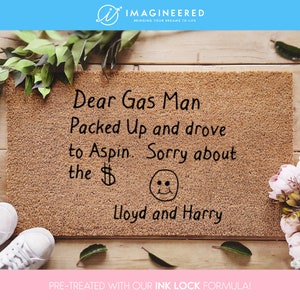 Dumb And Dumber Doormat - Dear Gas Man Quote - Lloyd And Harry - Funny Welcome Gift - Funny Family Gift - Personalized Doormat - TV Mat