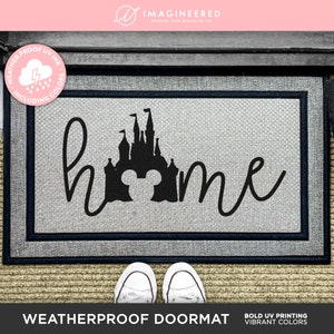 Disney Home Doormat - Wedding Gift - Outdoor Personalized Rug - Outdoor Doormat - Disney Home Decor - Washable Custom Rug - Welcome Doormat