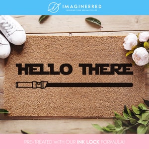 Star Wars Hello There Lightsaber Doormat - Disney And Star Wars Lovers - Starwars Gifts - Personalized Door Mat - Disney Doormat