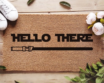 Star Wars Hello There Lightsaber Doormat - Disney And Star Wars Lovers - Starwars Gifts - Personalized Door Mat - Disney Doormat